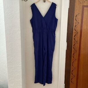 CARALYN MIRAND Women's The Drop Sleeveless Wrap Jumpsuit Size XL in Navy